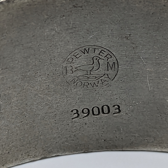 Modernist Abstract Design Norwegian Pewter Bracelet Brodrene Mylius Mid Century - Picture 7 of 9